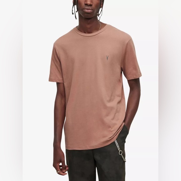AllSaints Brace Tonic Slim Fit Cotton T-Shirt | Size: Large, Color: CORD BROWN - Picture 2 of 8